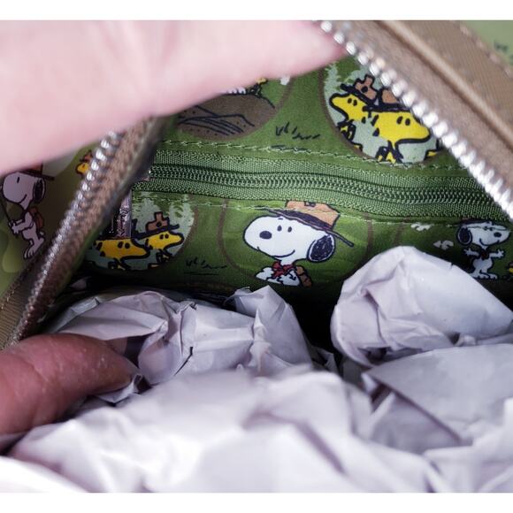 NWT 2024 LOUNGEFLY X PEANUTS Beagle Scouts Backpack Snoopy Woodstock Green Brown - Picture 13 of 16